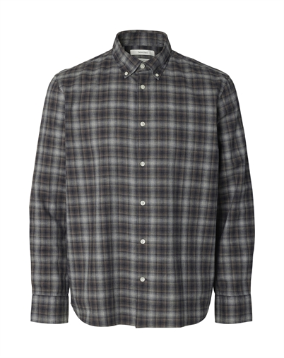 Selected - SLMCole-Jay Melange Hemd - Sky Captain/Brown